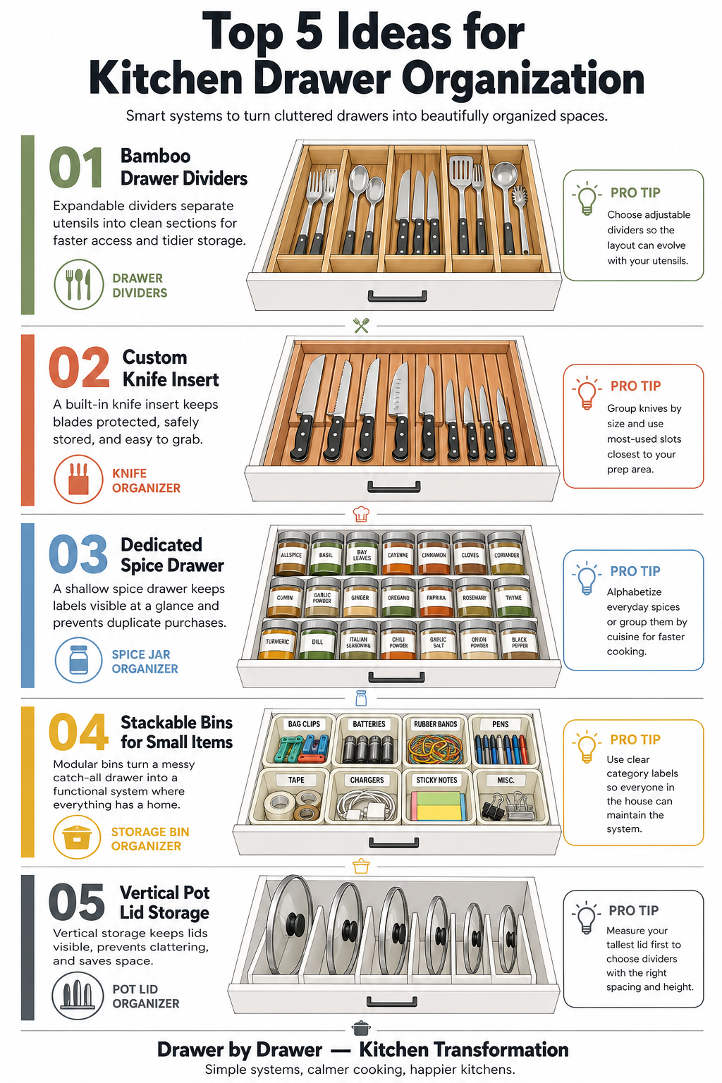 Kitchen Drawer Organization Ideas: 5 Smart Ways to Organize Every Drawer