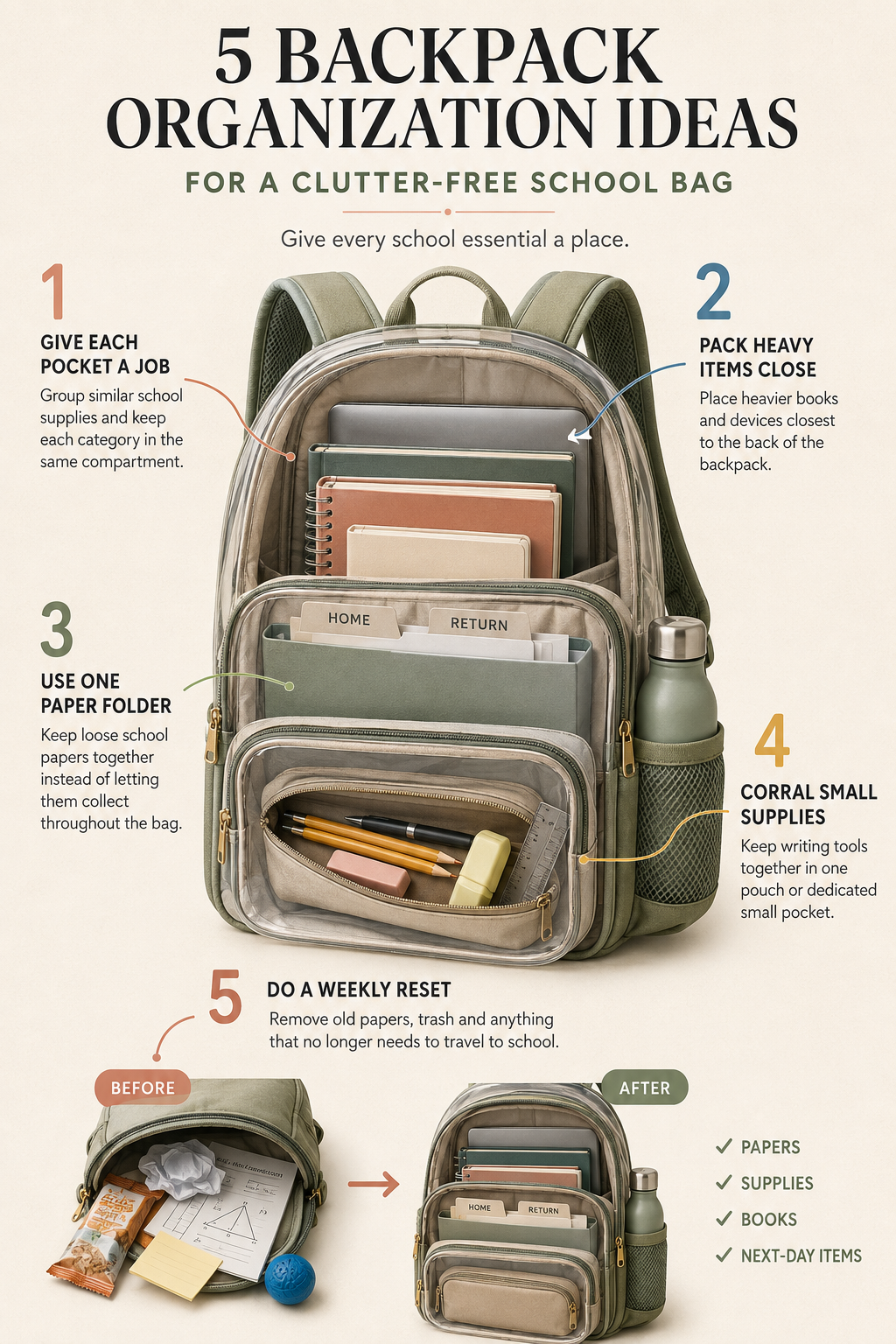 5 Backpack Organization Ideas for a Clutter-Free School Bag